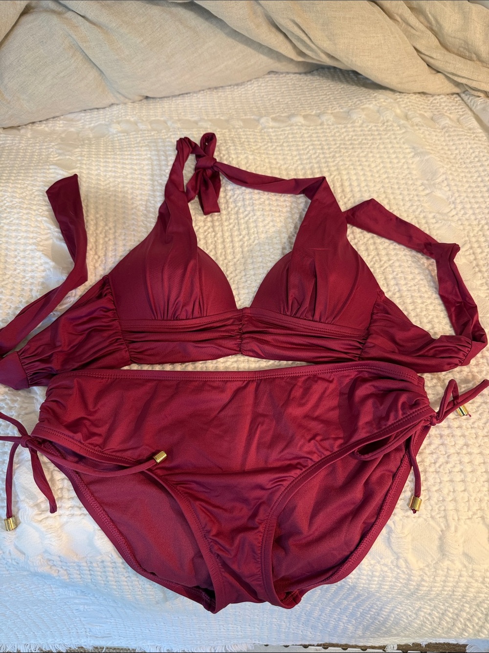 Gibson Latimer Fuchsia Halter Tie-Side Bikini